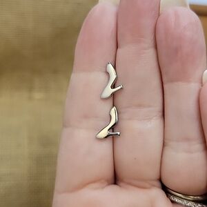 Silver Shoe Stud Earrings